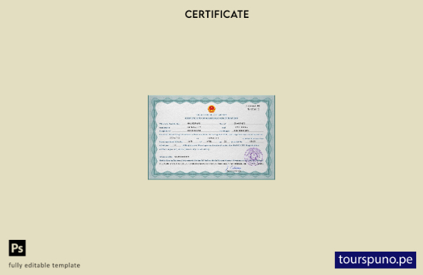 listo para imprimir plantilla de plantilla PSD de certificado de matrimonio de 4